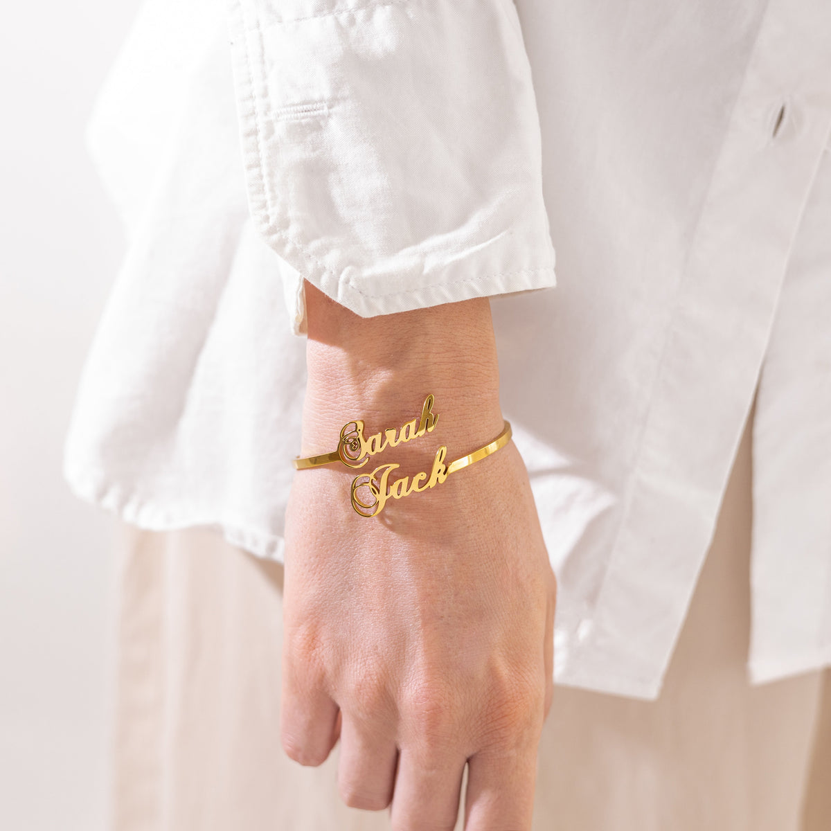 Pulsera personalizada con dos nombres – pulsera con nombres para regalo