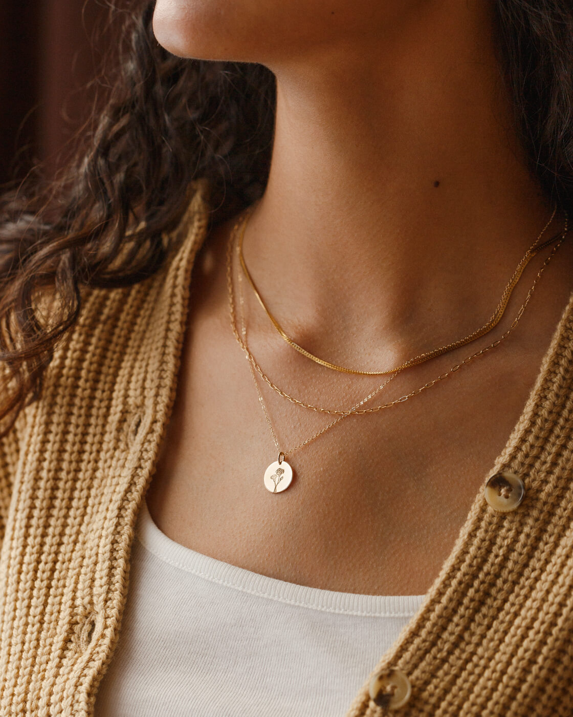 Collar con flor de nacimiento – Flor del mes personalizada
