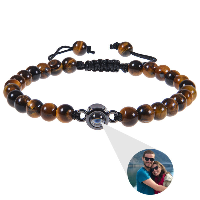 Pulsera personalizada con cuentas estilo piedras naturales y foto
