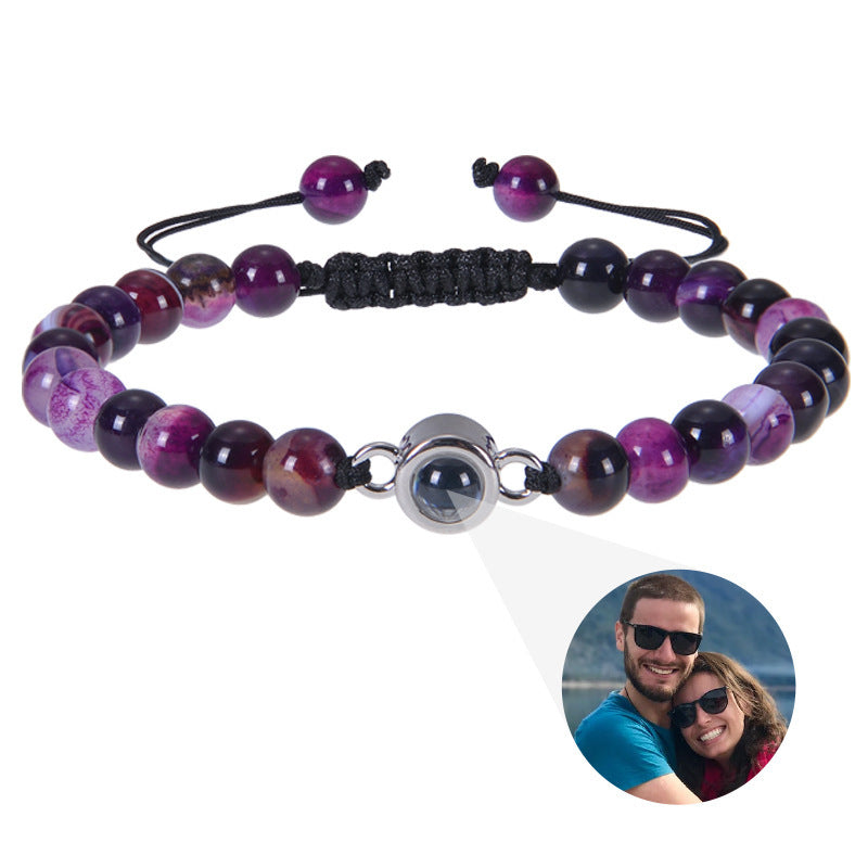 Pulsera personalizada con cuentas estilo piedras naturales y foto