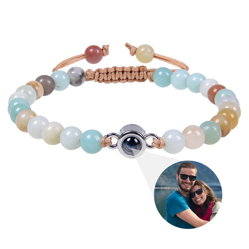 Pulsera personalizada con cuentas estilo piedras naturales y foto