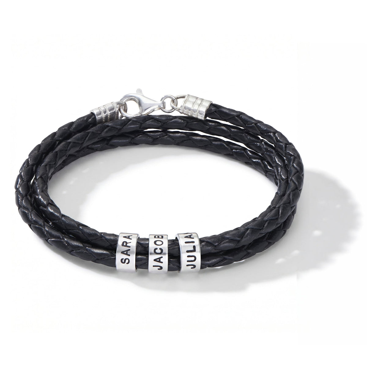 Pulsera masculina con grabado – pulsera de cuero personalizada