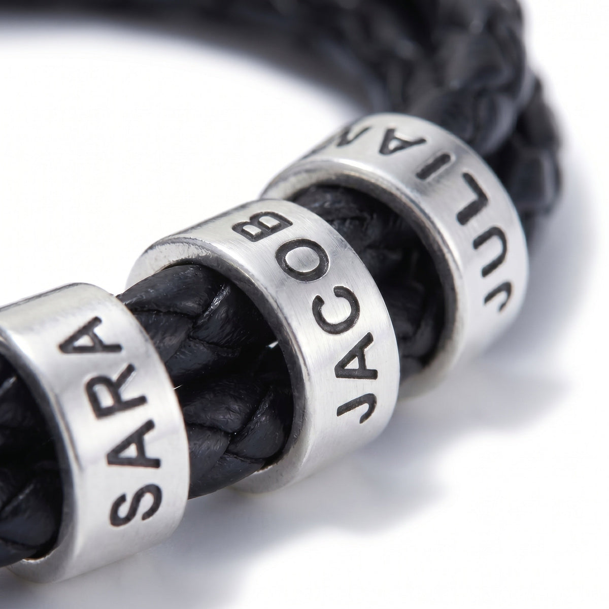 Pulsera masculina con grabado – pulsera de cuero personalizada