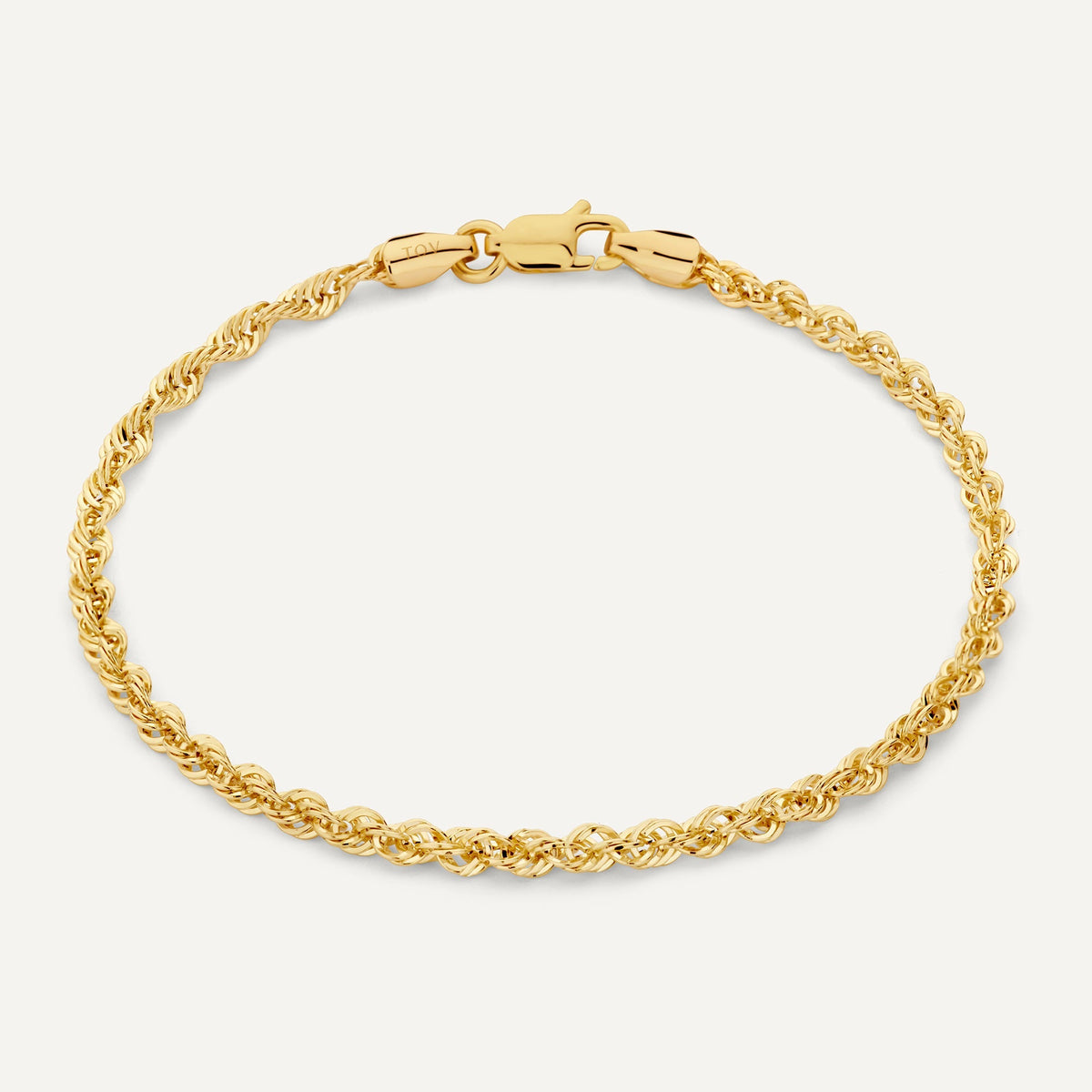 Pulsera chapada en oro con tejido retorcido – oro de 14 quilates