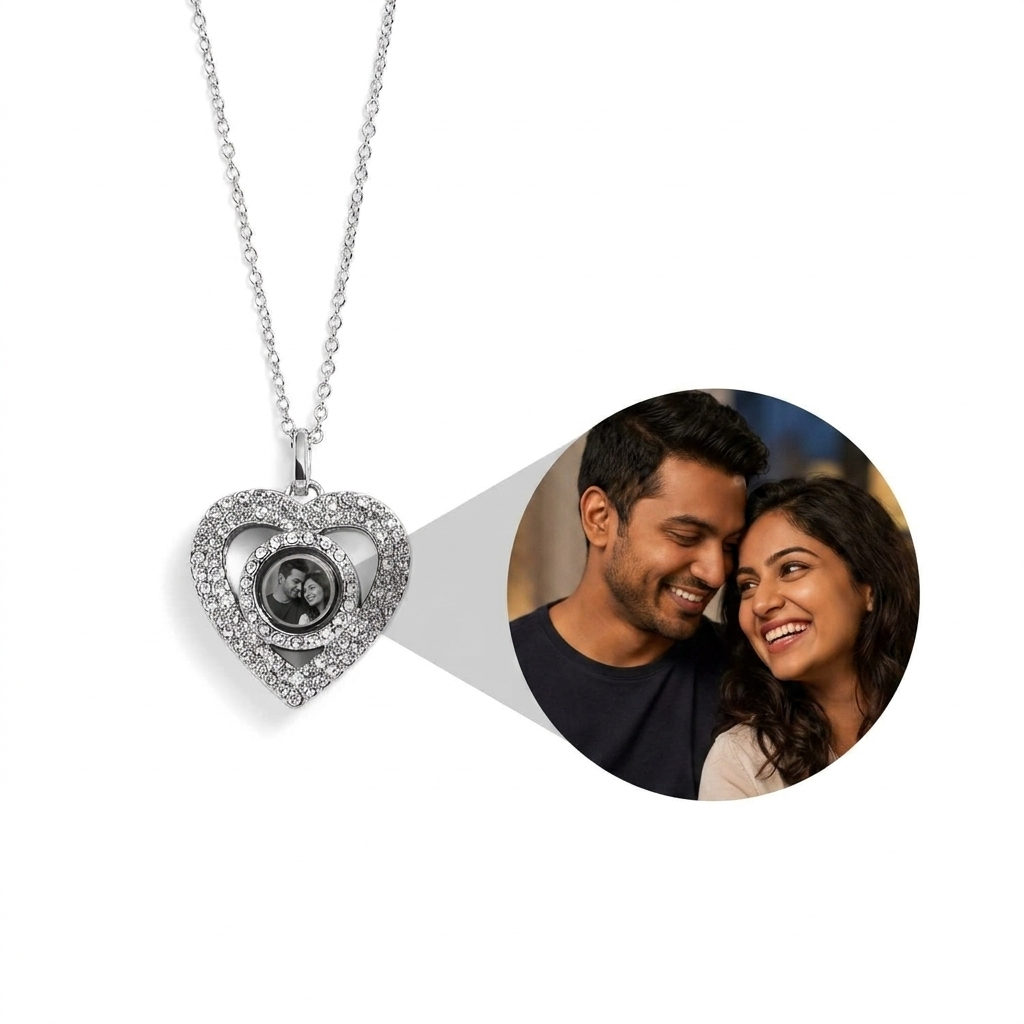 Collar personalizado con colgante en forma de corazón con fotografía