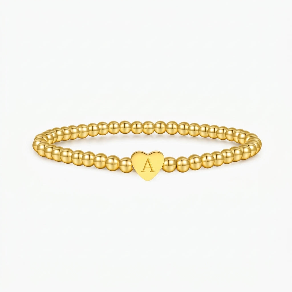 Pulsera de cuentas con inicial grabada