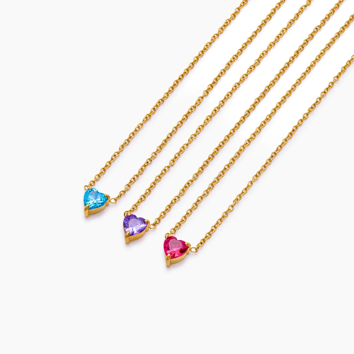 Collar con piedra de nacimiento en forma de corazón
