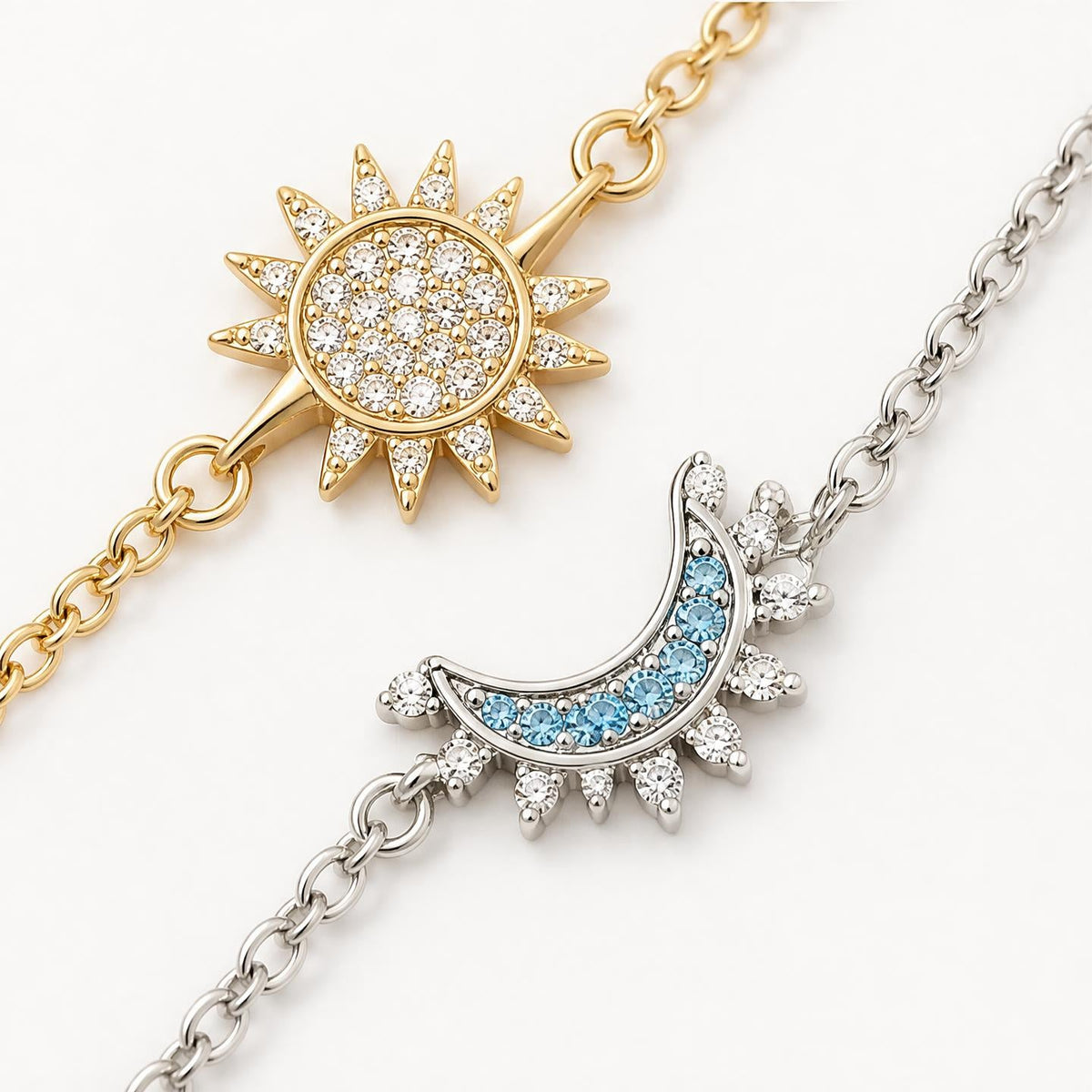 Pulseras para dos Sol y Luna – Juego de 2 piezas