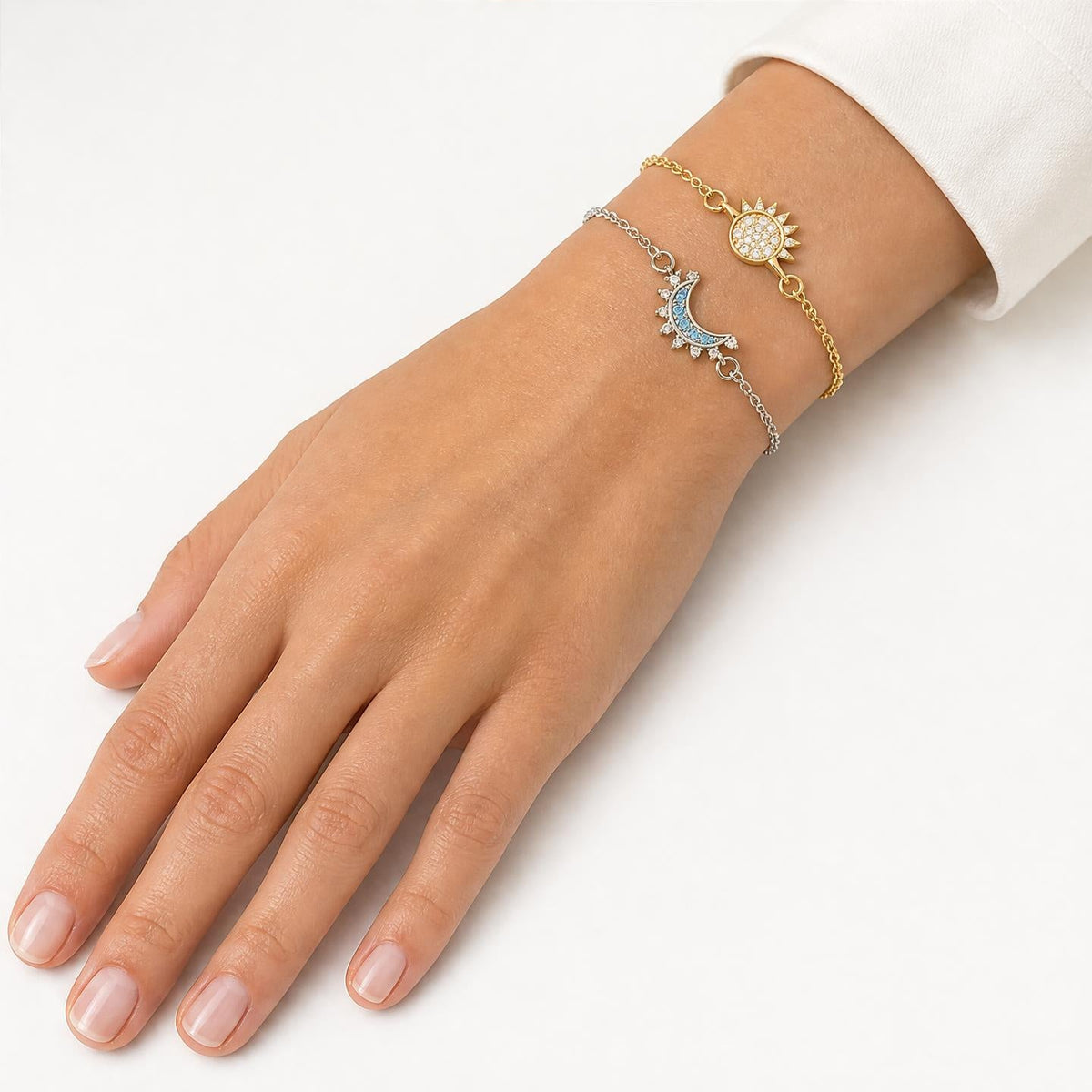Pulseras para dos Sol y Luna – Juego de 2 piezas