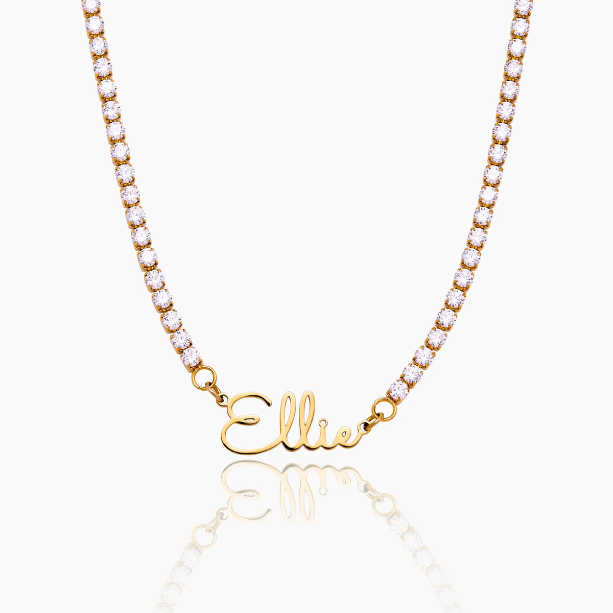 Collar tenis personalizado con nombre y circonitas – regalo elegante