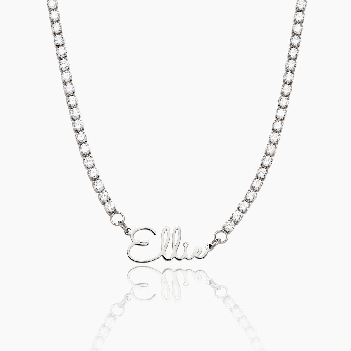 Collar tenis personalizado con nombre y circonitas – regalo elegante