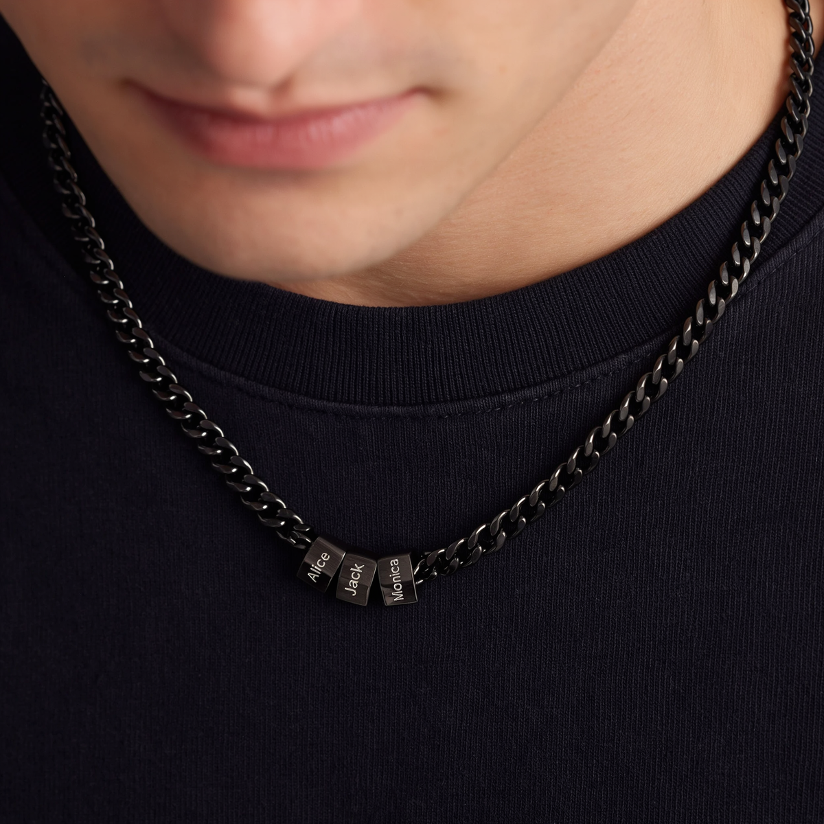 Collar personalizado para hombre con grabado – nombres en colgantes