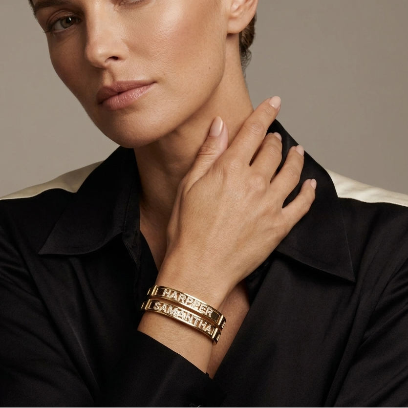 Pulsera personalizada con nombre y circonitas