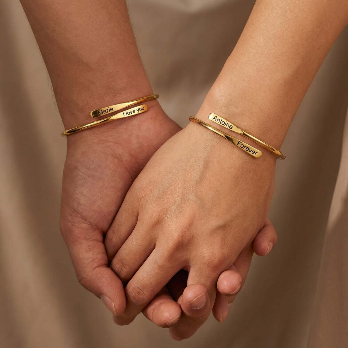 Pulsera Personalizada con Grabado – Nombres, Fechas y Palabras Especiales, para Parejas