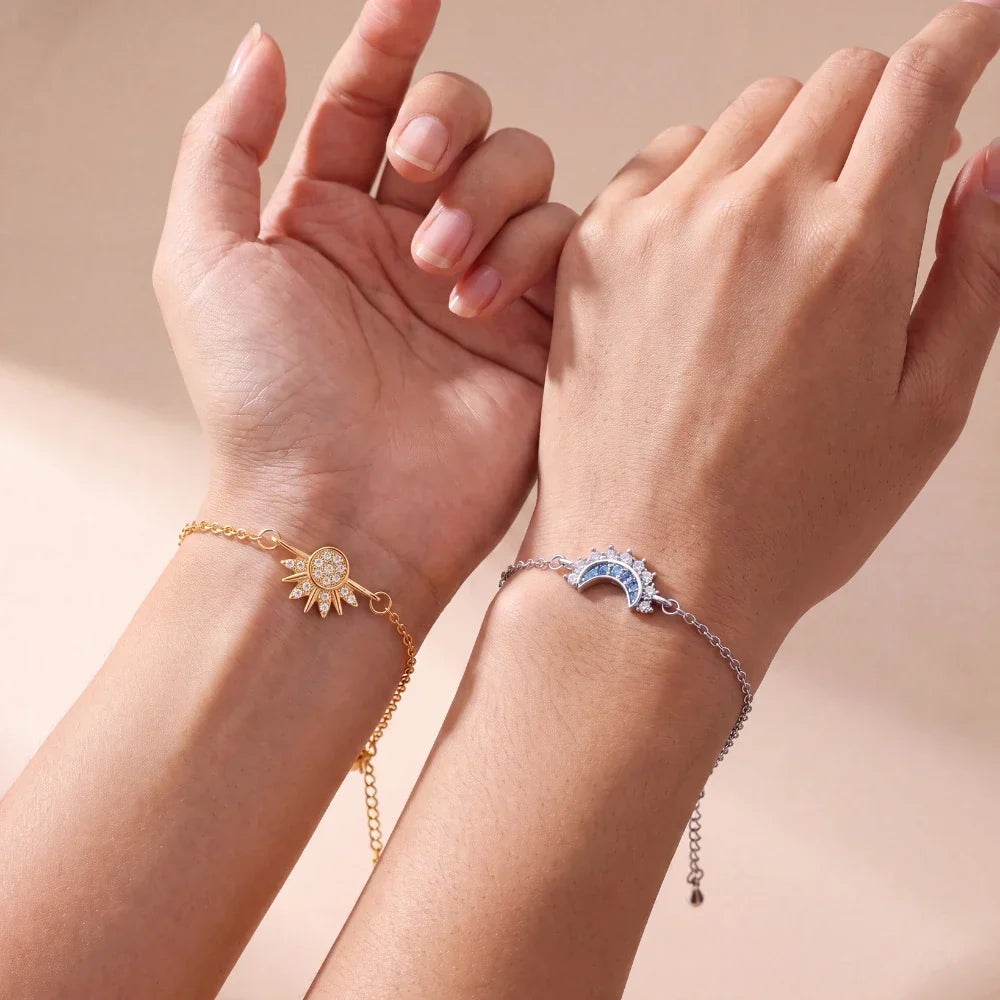 Pulseras para dos Sol y Luna – Juego de 2 piezas