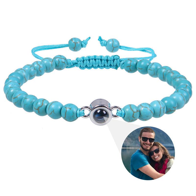 Pulsera personalizada con cuentas estilo piedras naturales y foto