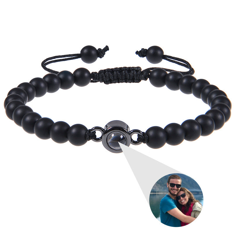 Pulsera personalizada con cuentas estilo piedras naturales y foto