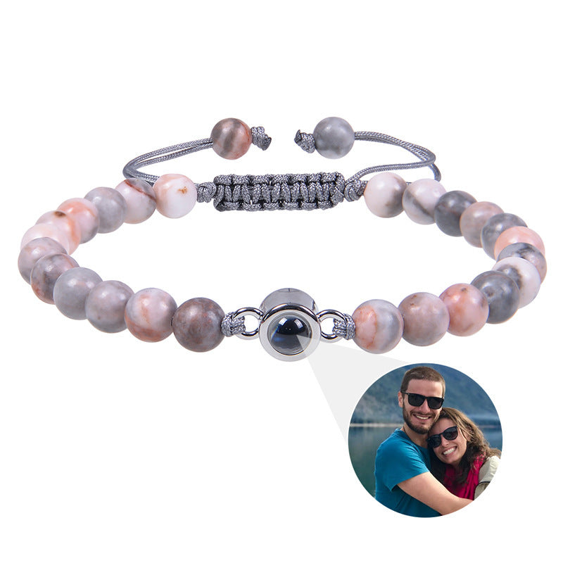 Pulsera personalizada con cuentas estilo piedras naturales y foto