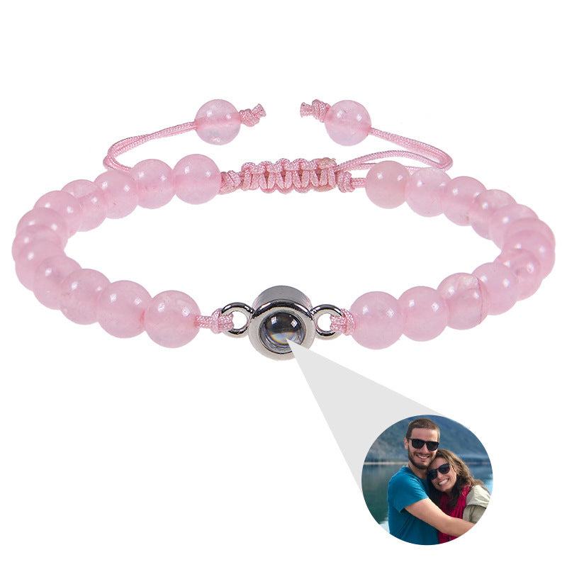 Pulsera personalizada con cuentas estilo piedras naturales y foto