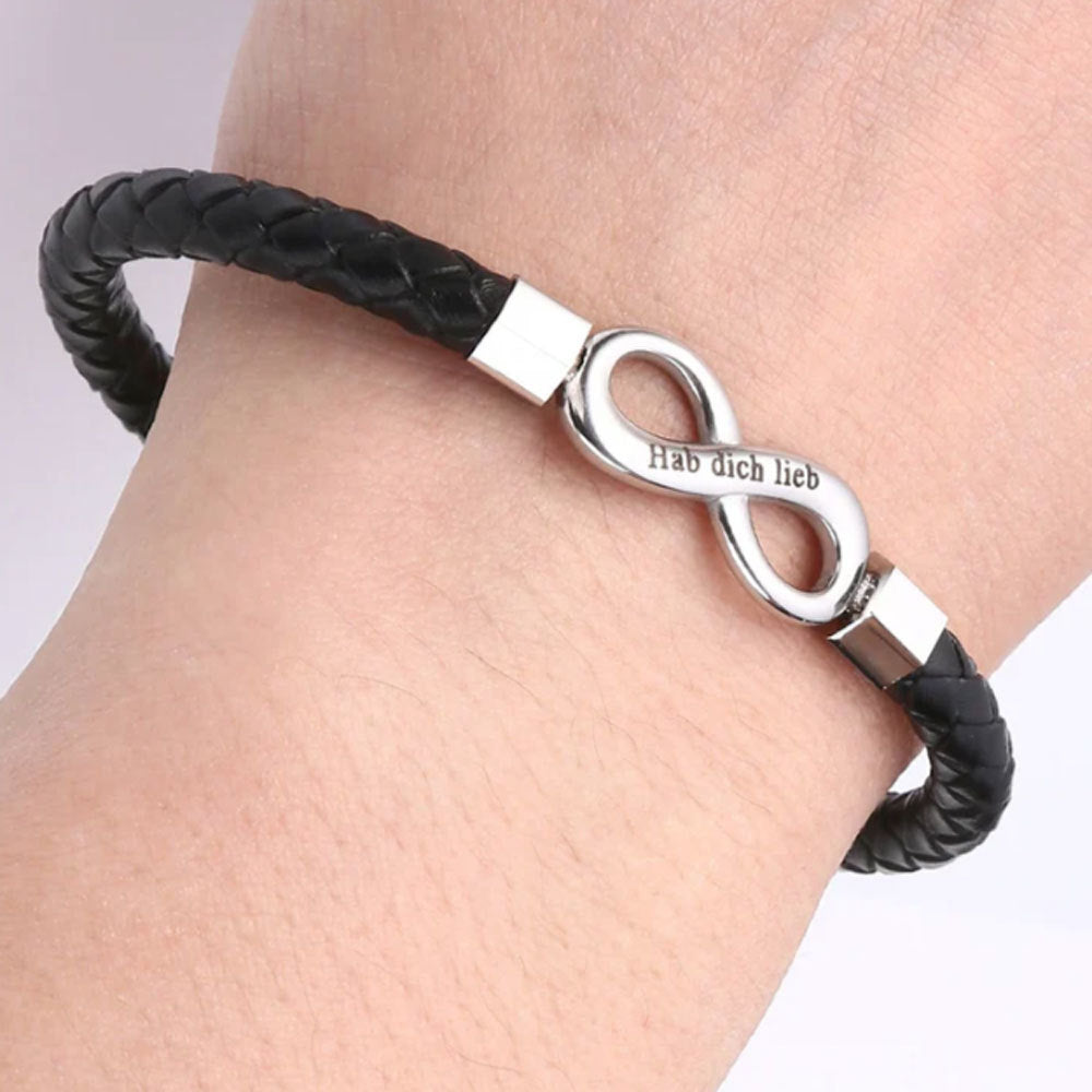Pulsera de hombre con símbolo del infinito: grabado opcional, regalo para él