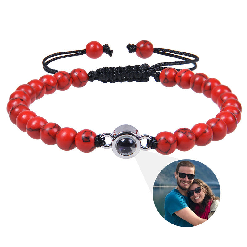 Pulsera personalizada con cuentas estilo piedras naturales y foto