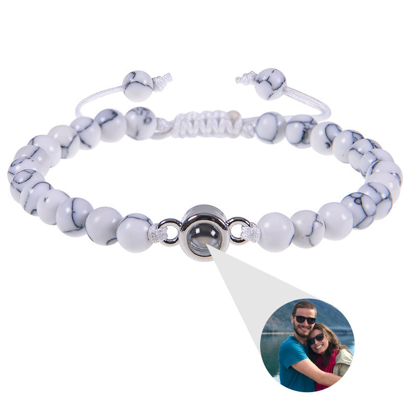 Pulsera personalizada con cuentas estilo piedras naturales y foto
