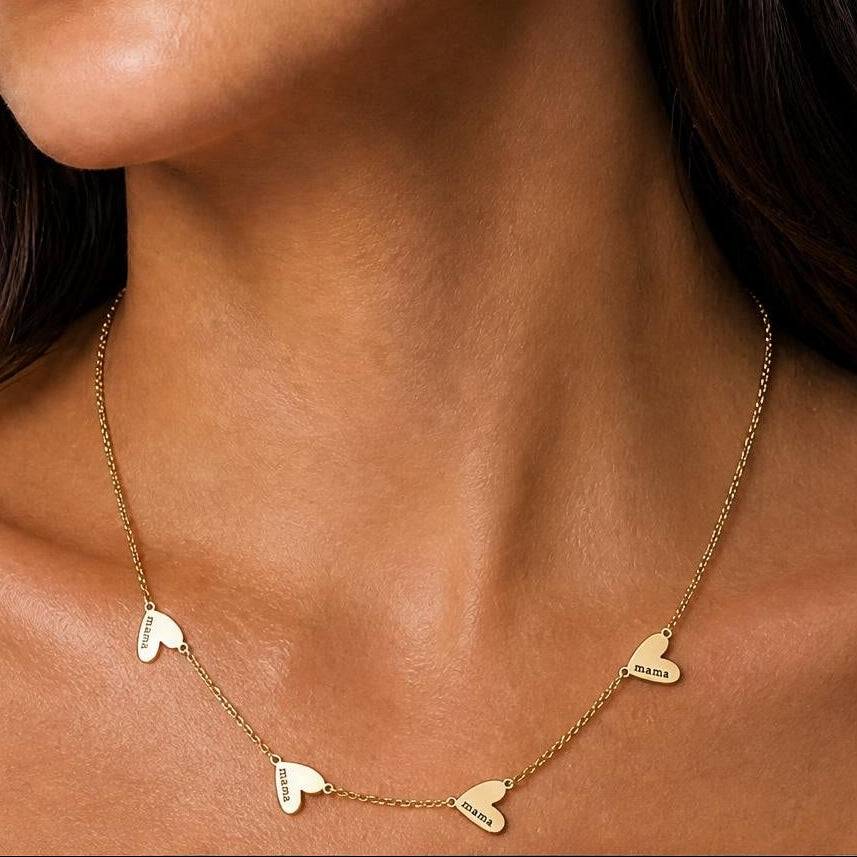 Collar con nombres personalizado – hasta 6 corazones grabados
