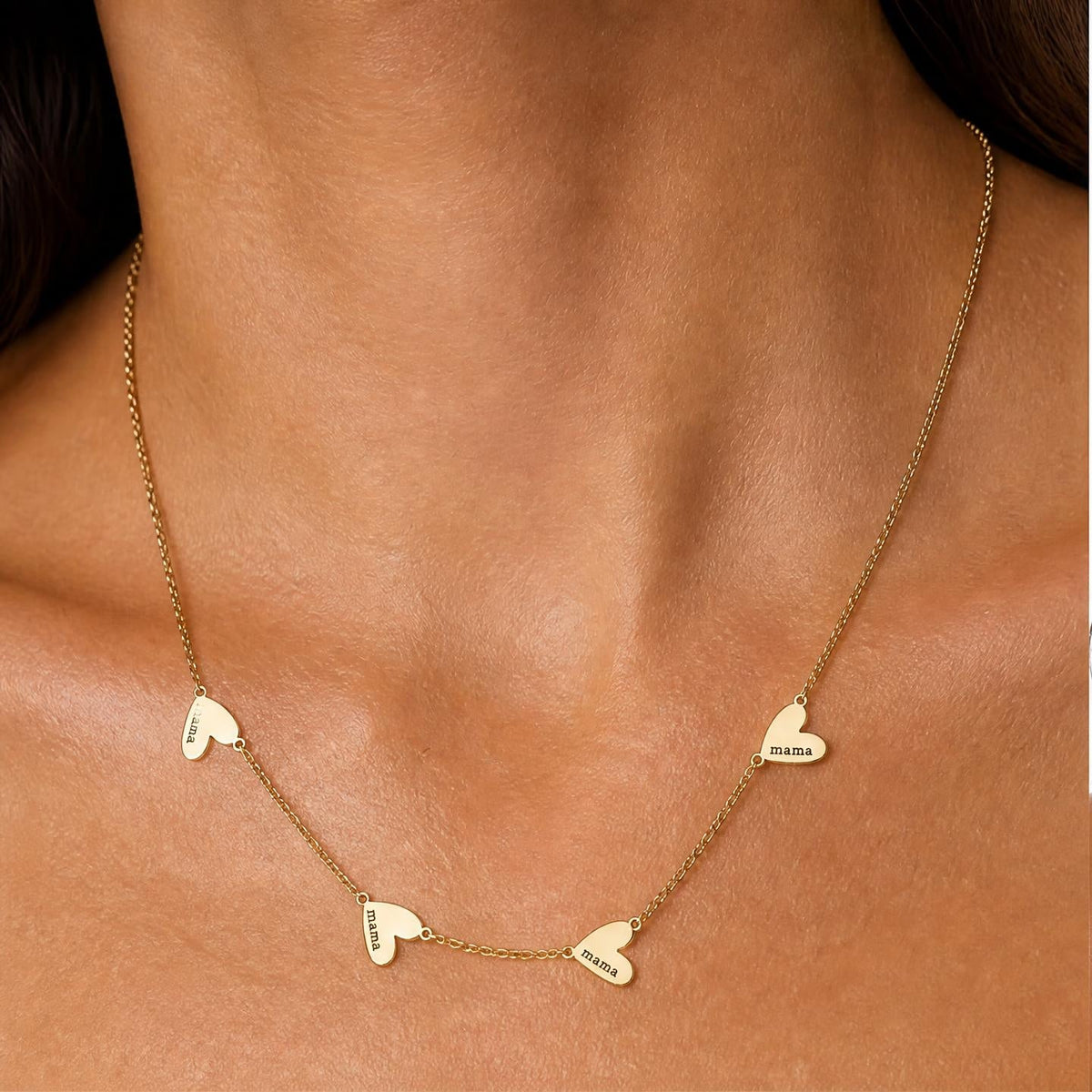Collar con nombres personalizado – hasta 6 corazones grabados