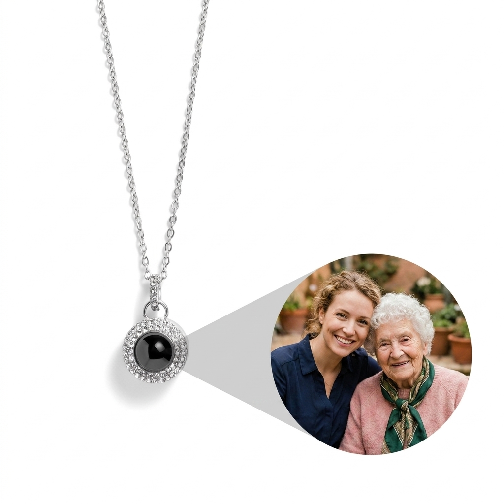 Collar personalizado con circonitas y foto