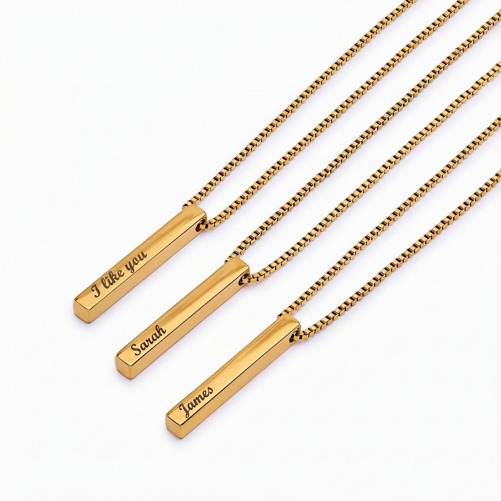 Collar Personalizado con Nombres Grabados – Colgante Vertical