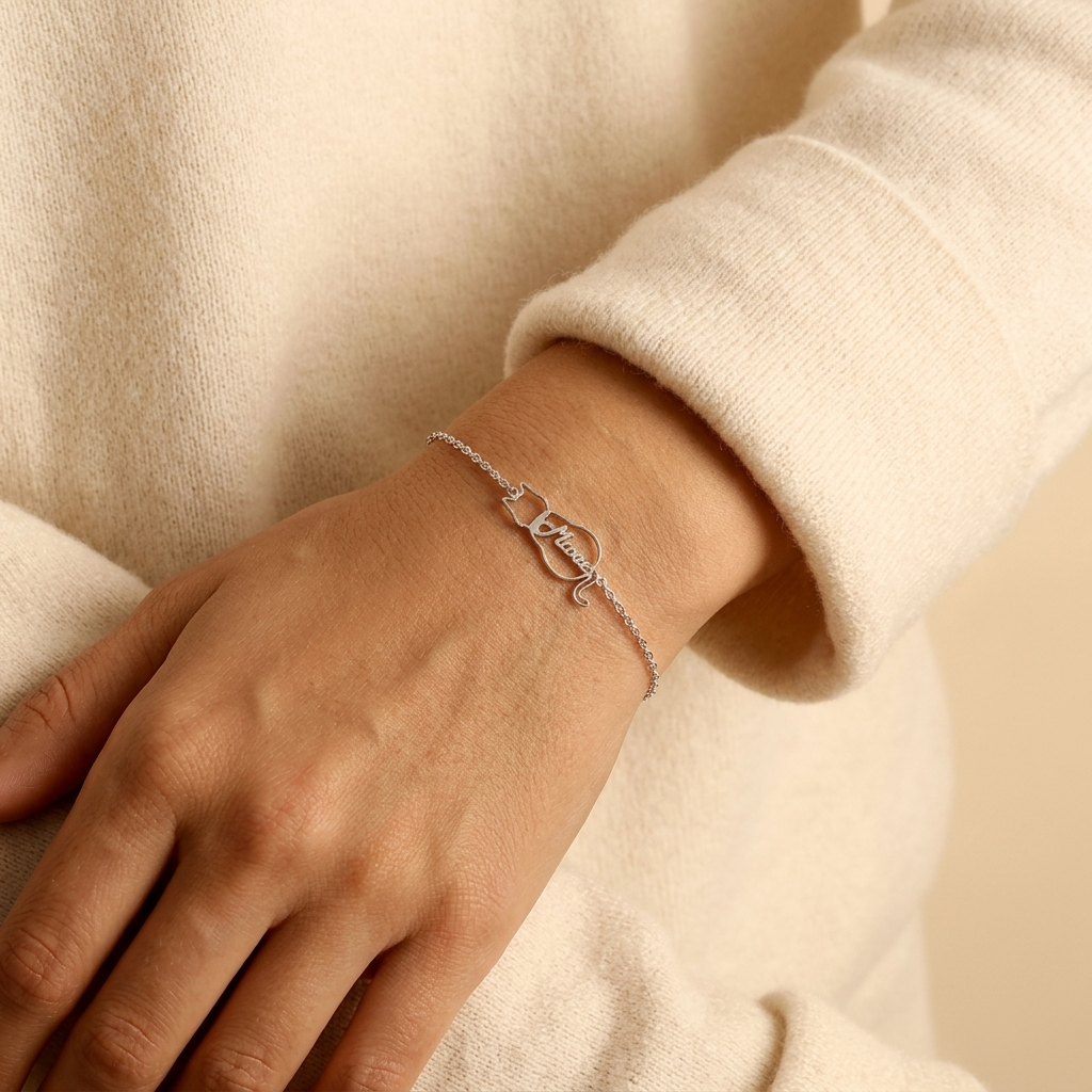 Pulsera con gato – personalizada con nombre