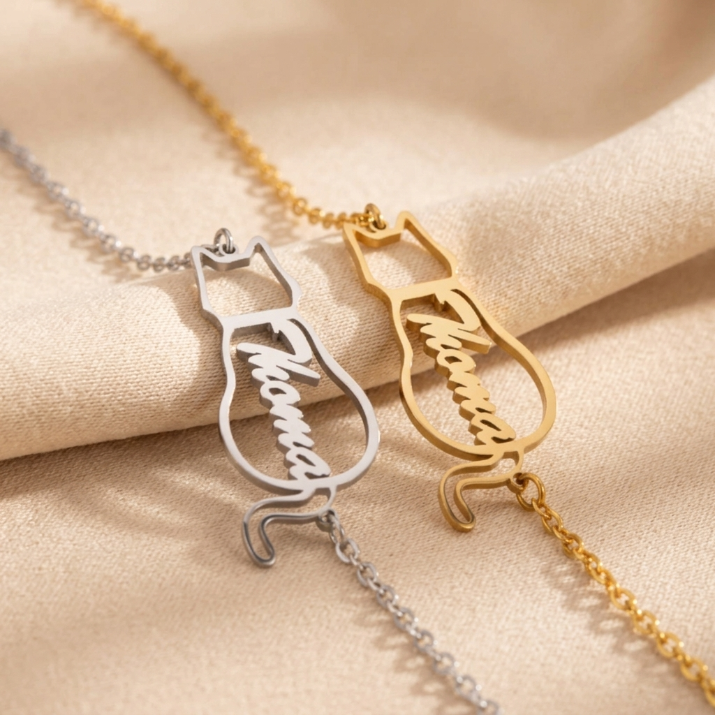 Pulsera con gato – personalizada con nombre