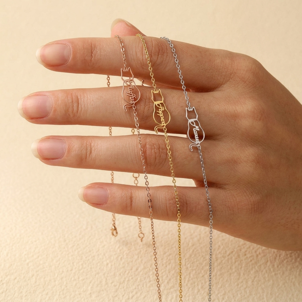 Pulsera con gato – personalizada con nombre