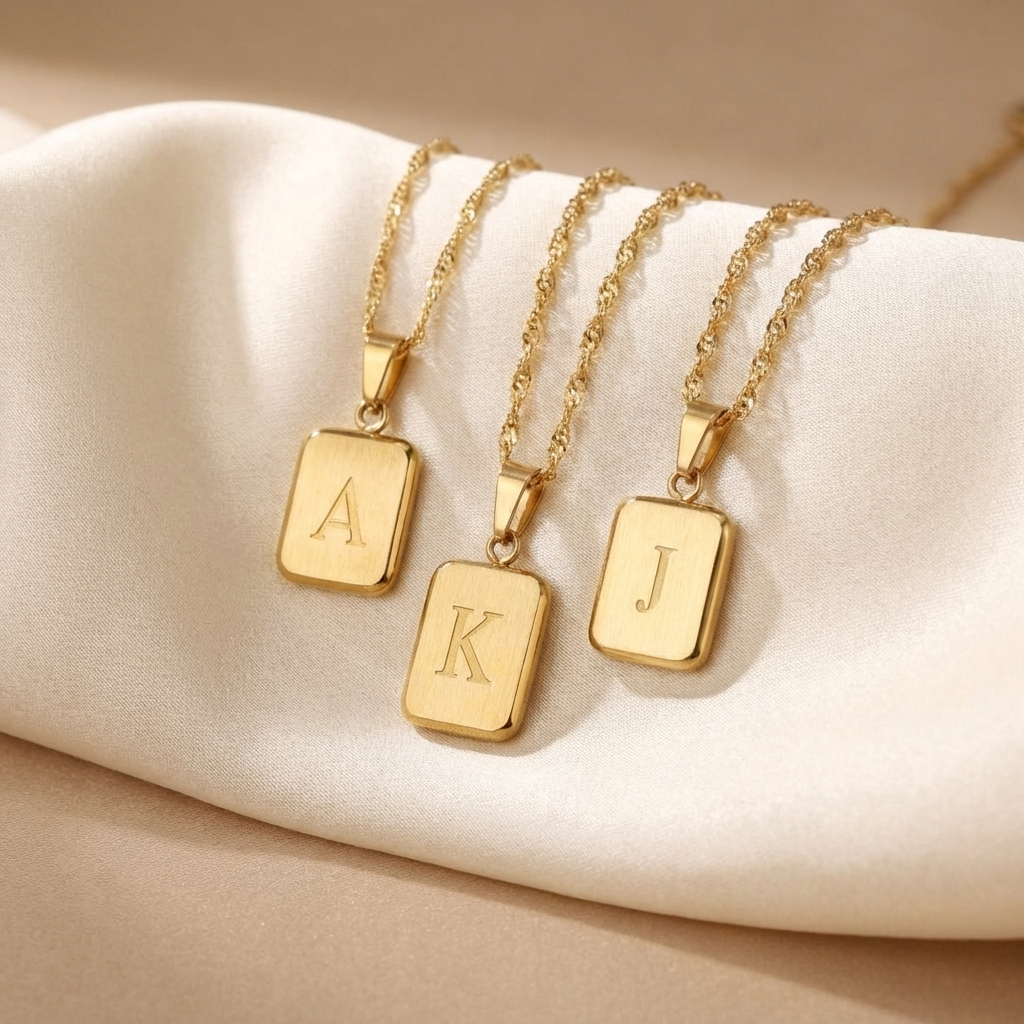 Collar de oro personalizado con una letra