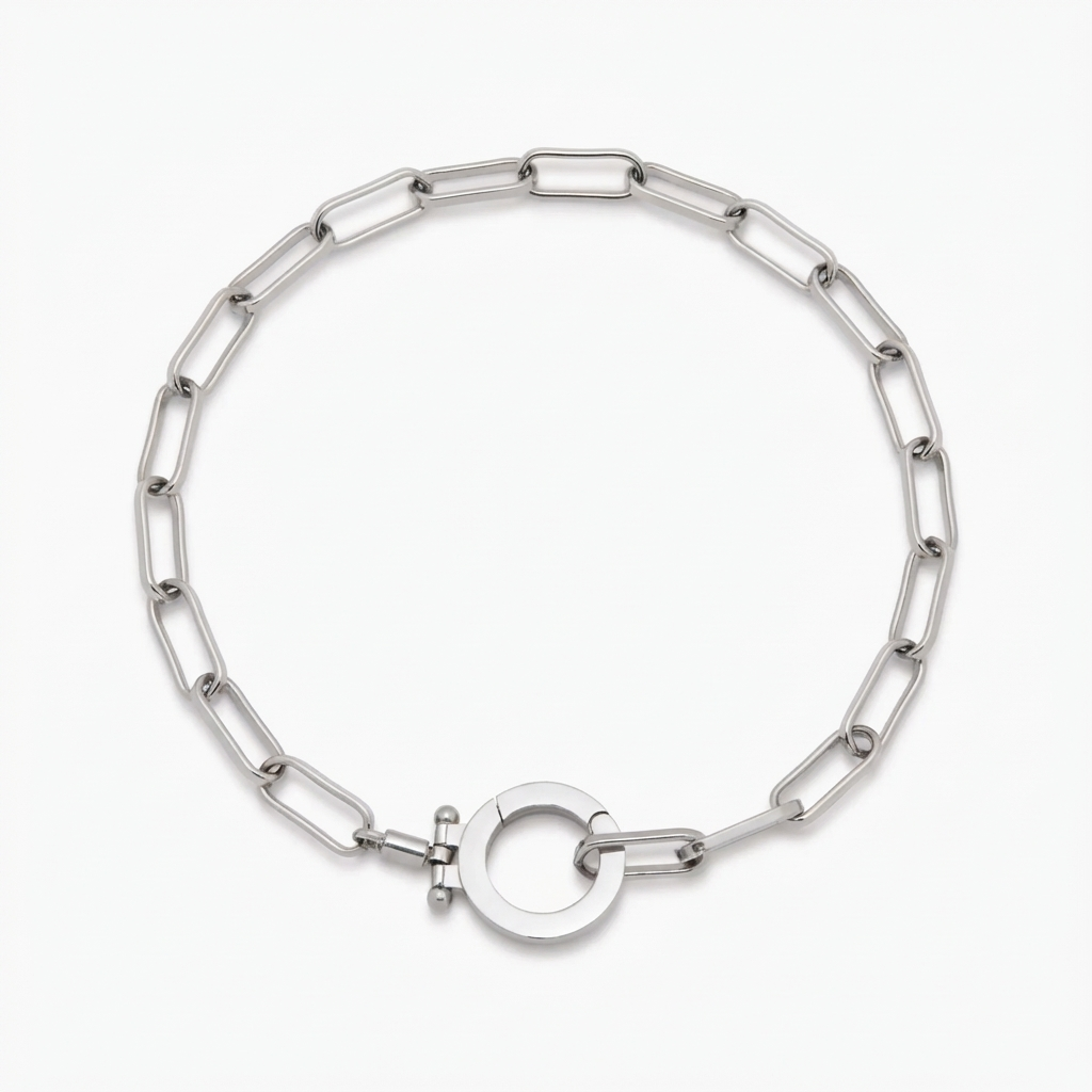 Pulsera esencial con cadena estilo clips de oficina