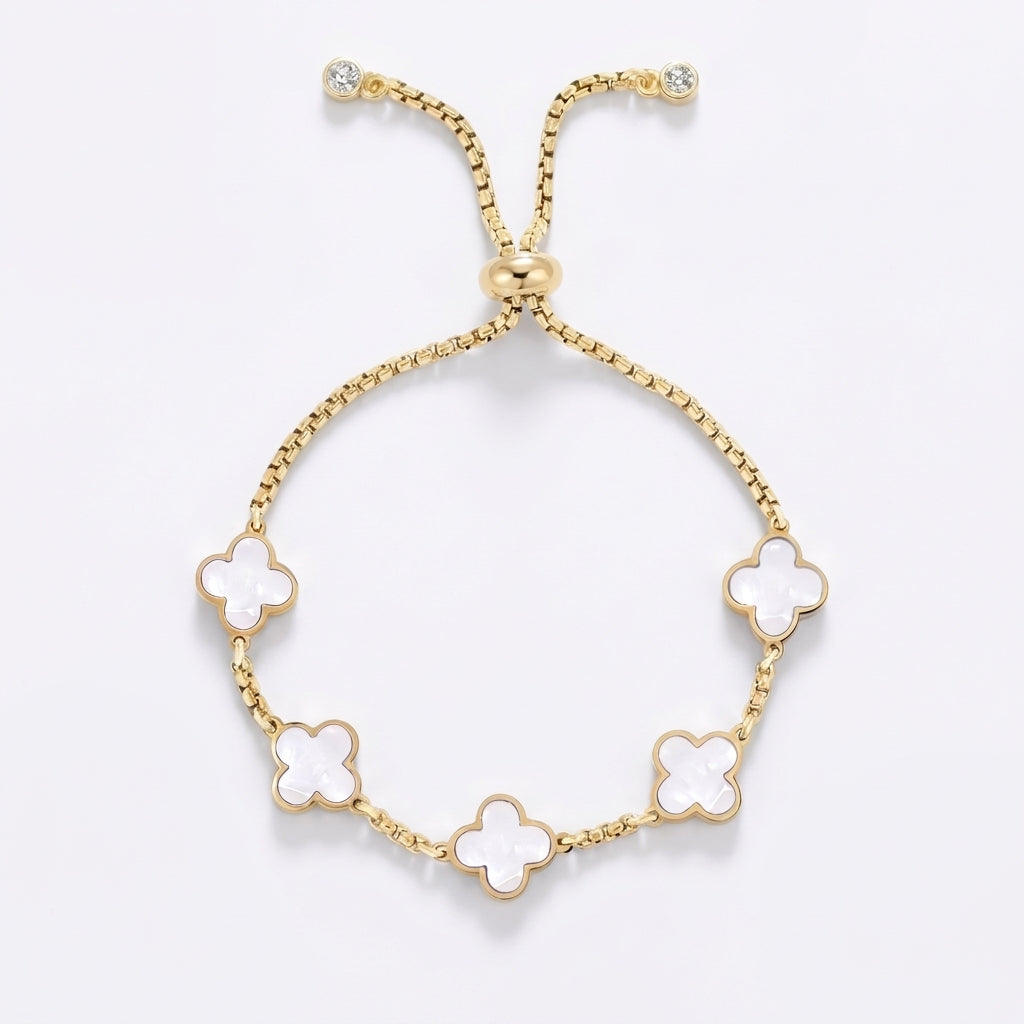 Pulsera con trébol de nácar