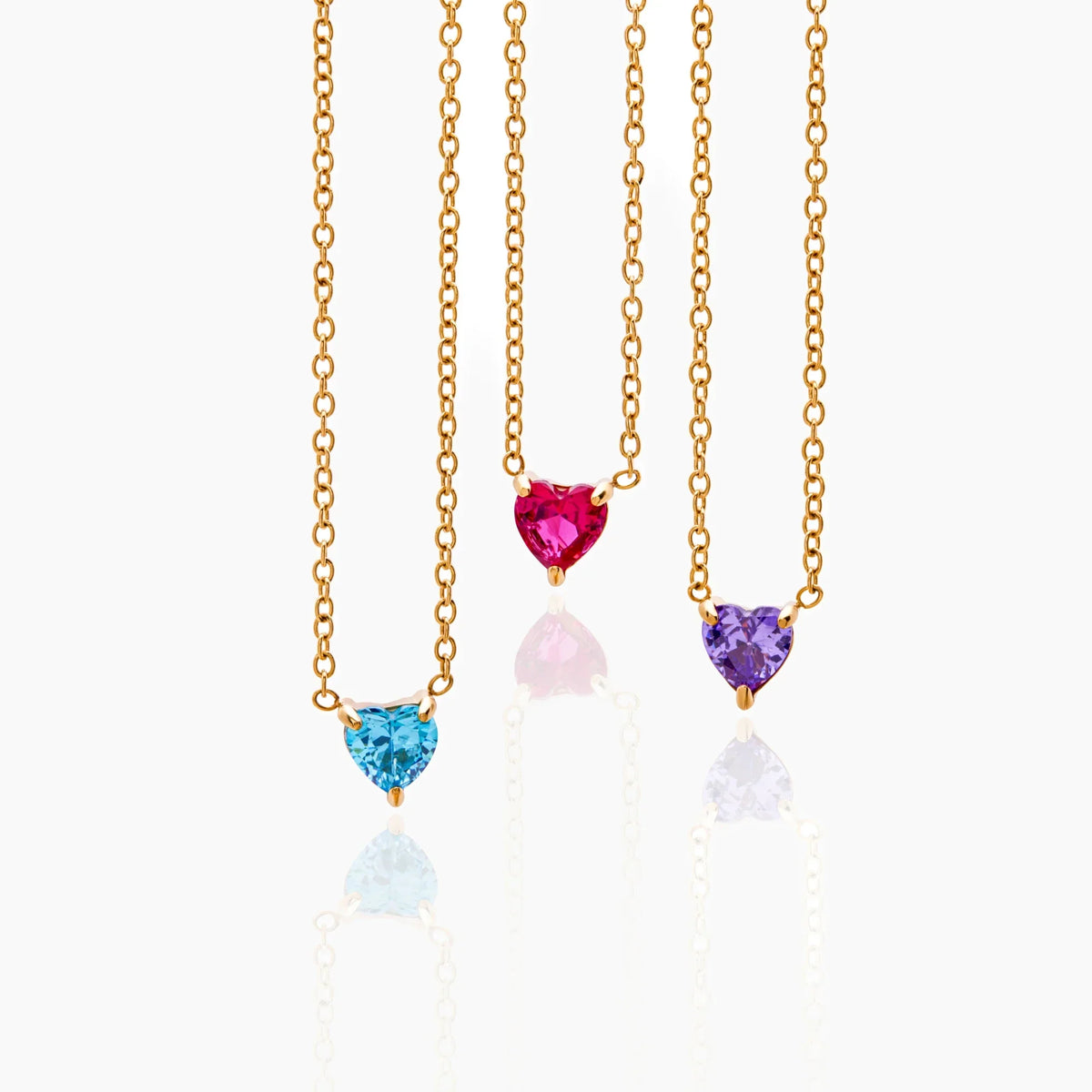 Collar con piedra de nacimiento en forma de corazón