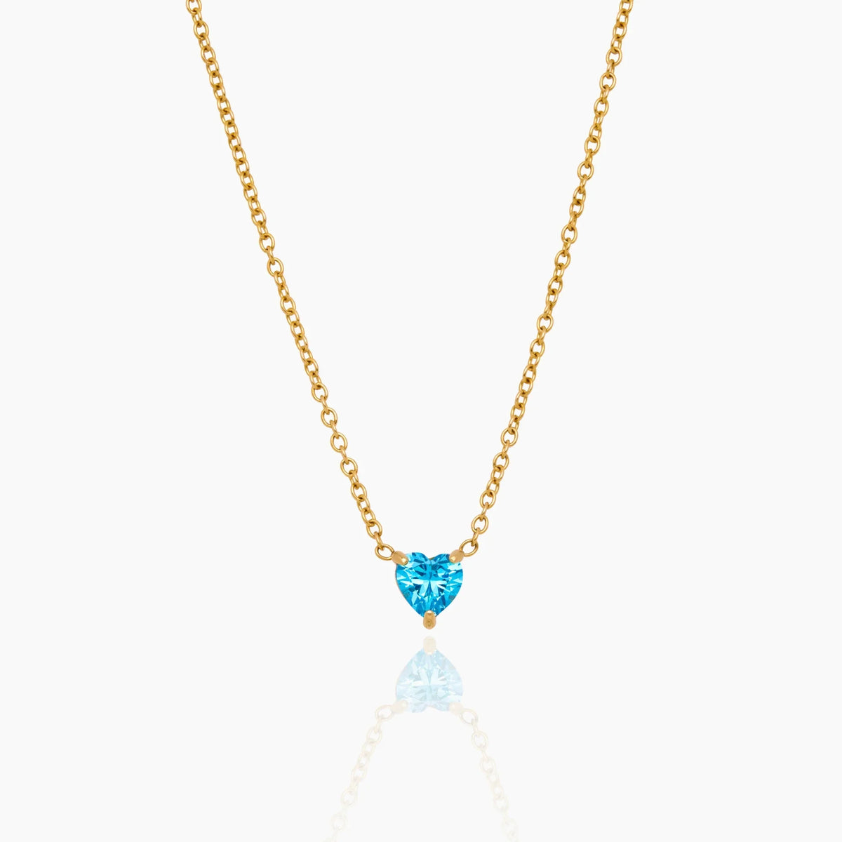 Collar con piedra de nacimiento en forma de corazón