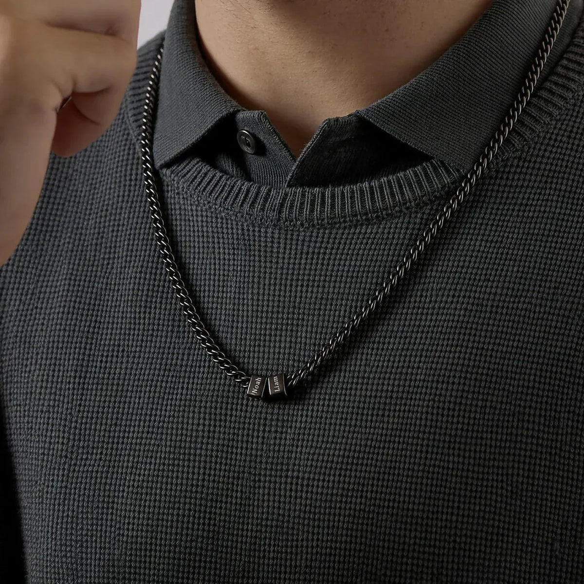 Collar personalizado para hombre con grabado – nombres en colgantes