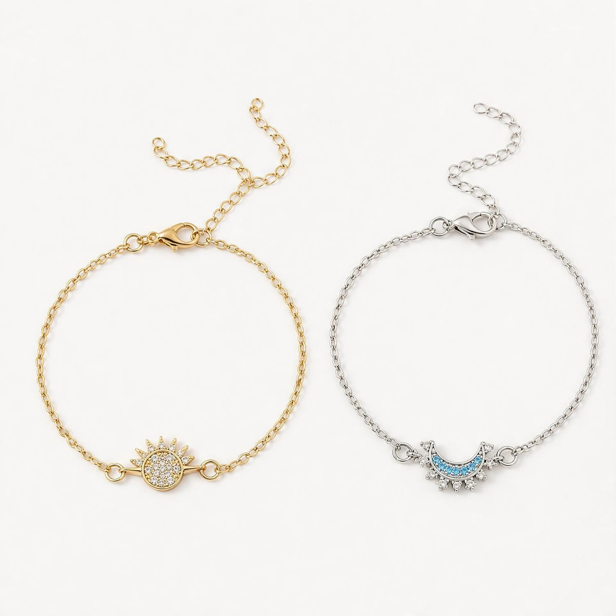 Pulseras para dos Sol y Luna – Juego de 2 piezas