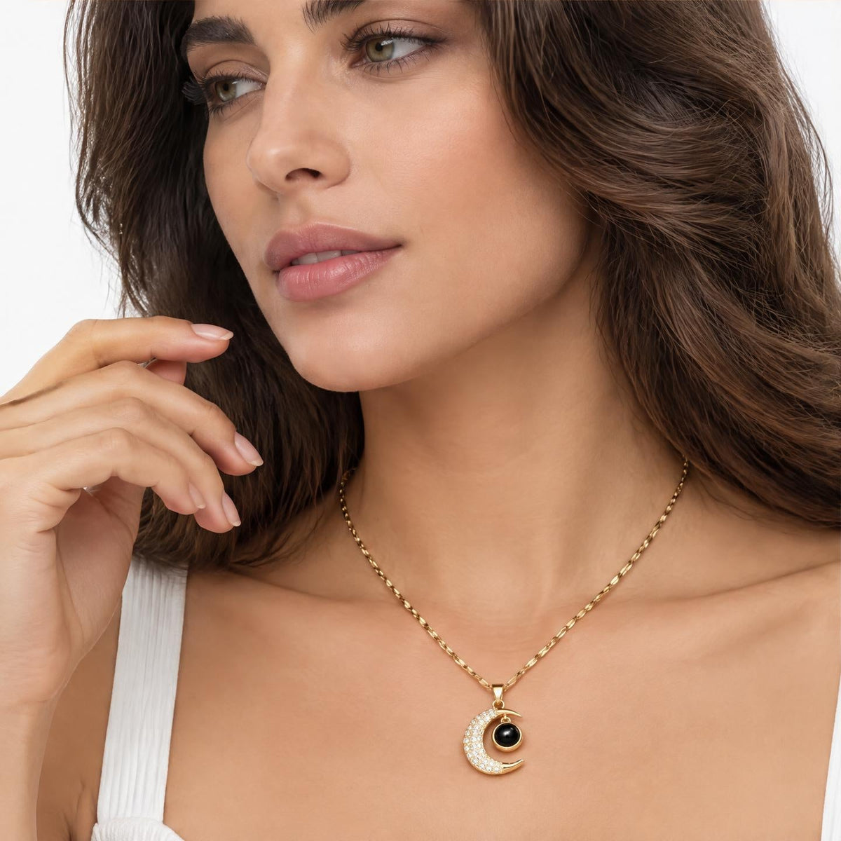 Collar personalizado con luna y foto oculta