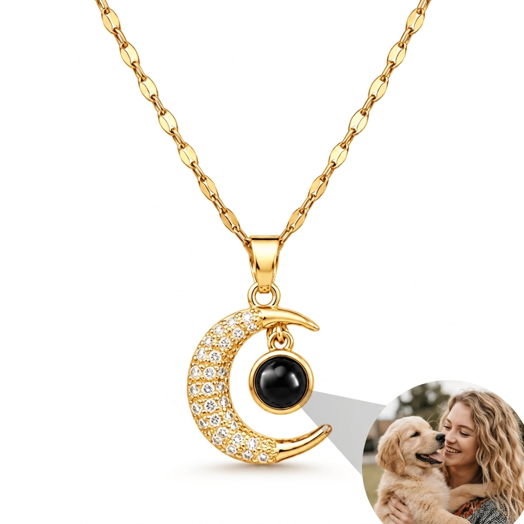 Collar personalizado con luna y foto oculta