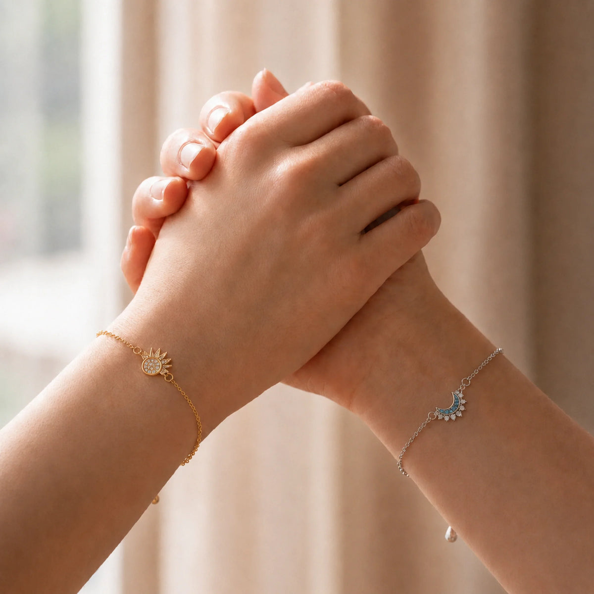 Pulseras para dos Sol y Luna – Juego de 2 piezas