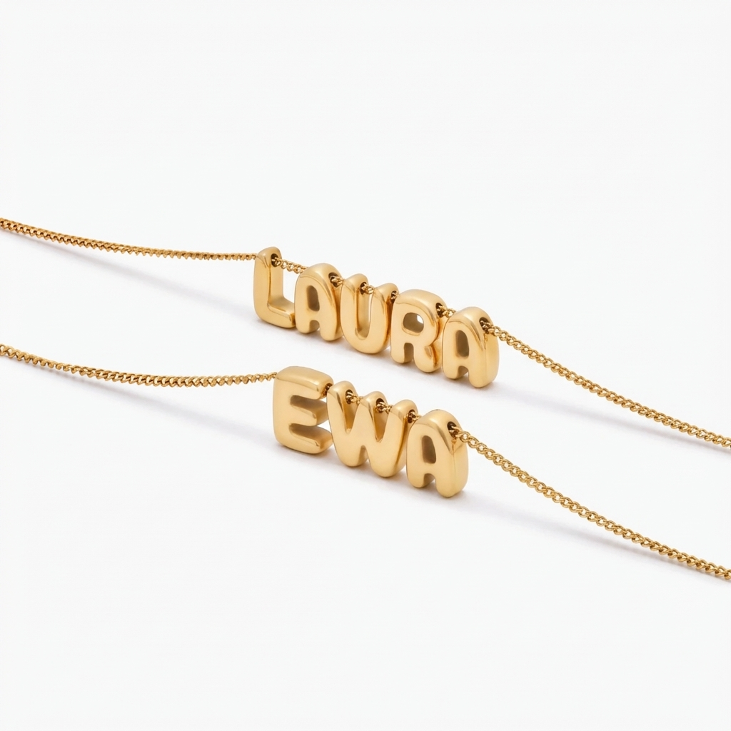 Collar con nombre personalizado estilo bubble